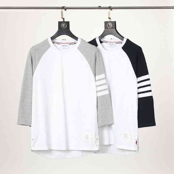 brun tb dyed short sleeve color contrast stripe t-shirt three quarter sleeves pure cotton correct version designer classic spring summer men, White;black
brun tb dyed short sleeve color contrast stripe t-shirt three quarter sleeves pure cotton correct version designer classic spring summer men, White;black