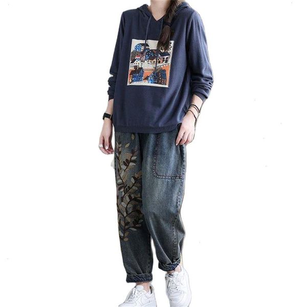 autumn embroidery jeans fashion women elastic waist vintage harem baggy casual loose denim pants trousers spring -2xl, Blue
autumn embroidery jeans fashion women elastic waist vintage harem baggy casual loose denim pants trousers spring -2xl, Blue