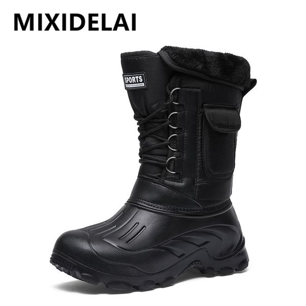 new winter camouflage snow men boots rain shoes outdoor waterproof with fur plush warm male casual mid-calf work motorcycle boot, Black
new winter camouflage snow men boots rain shoes outdoor waterproof with fur plush warm male casual mid-calf work motorcycle boot, Black