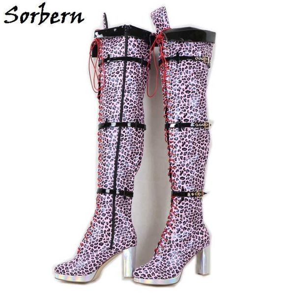 sorbern pink leopard thigh high boots for women crossdresser boots long chunky heels round toe platform winter style shoe, Black
sorbern pink leopard thigh high boots for women crossdresser boots long chunky heels round toe platform winter style shoe, Black