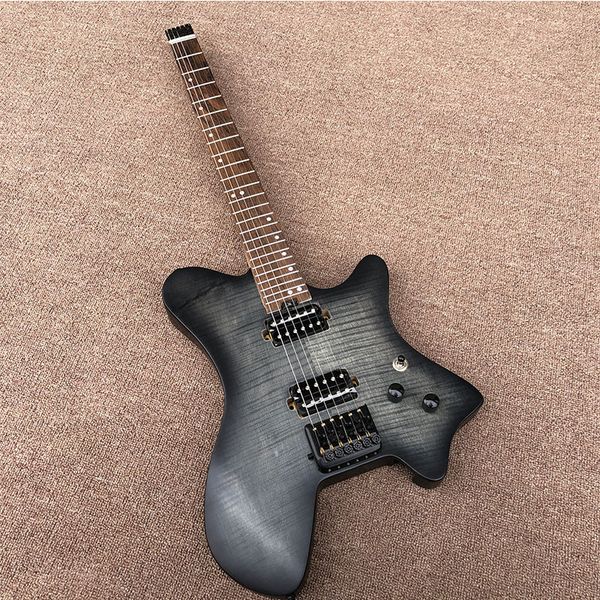 new tiger-patterned black headless electric guitar portable travel guitar ash pewter xylophone body charcoal baked maple 5 spell neck stainl
new tiger-patterned black headless electric guitar portable travel guitar ash pewter xylophone body charcoal baked maple 5 spell neck stainl