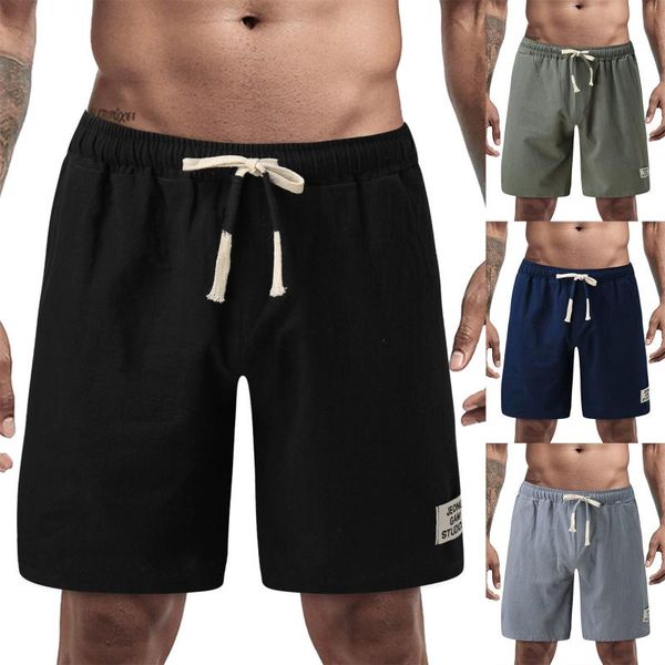 men's shorts 2022 men's summer casual pants solid color cotton and linen cropped trousers, White;black
men's shorts 2022 men's summer casual pants solid color cotton and linen cropped trousers, White;black