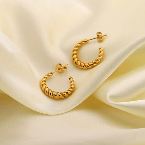 hypoallergenic twisted hoop charm earrings 18k gold plated stainless steel tarnish croissant geometric earring women jde201343, Golden
hypoallergenic twisted hoop charm earrings 18k gold plated stainless steel tarnish croissant geometric earring women jde201343, Golden