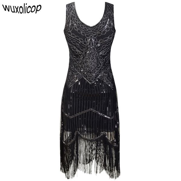 womens party robe charleston 1920s great gatsby flapper sequin fringe midi summer retro black dress y200120, White;black
womens party robe charleston 1920s great gatsby flapper sequin fringe midi summer retro black dress y200120, White;black