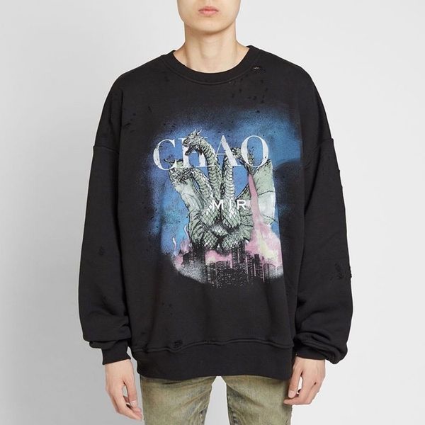 high street designer sweater three head dragon print loose sweatshirt trendy brand 22 miri ripped vintage round neck long sleeve tee, Black
high street designer sweater three head dragon print loose sweatshirt trendy brand 22 miri ripped vintage round neck long sleeve tee, Black