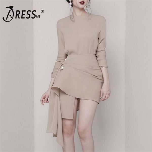 indressme 2019 new women solid two piece sets long sleeve blouse with mini irregular shirt set o neck casual lady sets t200702, White
indressme 2019 new women solid two piece sets long sleeve blouse with mini irregular shirt set o neck casual lady sets t200702, White