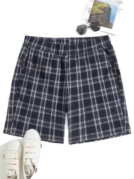 men plaid wide leg shorts g4he#, White;black
men plaid wide leg shorts g4he#, White;black