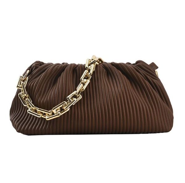 women pleated underarm shoulder bag stripe gold chains totes versatile simple fashion bag dumpling handbag sac for girls leather wallets
women pleated underarm shoulder bag stripe gold chains totes versatile simple fashion bag dumpling handbag sac for girls leather wallets