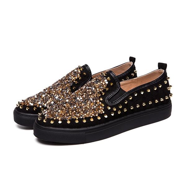 gold diamond sequins designer bottom casual shoes men rivet studs flat shoe brand fashion popular ace sneakers party leather low trainers, Black
gold diamond sequins designer bottom casual shoes men rivet studs flat shoe brand fashion popular ace sneakers party leather low trainers, Black