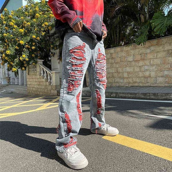 2022 high street hole ripped punk baggy men grunge jeans pants straight loose hip hop women retro denim trousers pantn hombre t220726, Blue
2022 high street hole ripped punk baggy men grunge jeans pants straight loose hip hop women retro denim trousers pantn hombre t220726, Blue