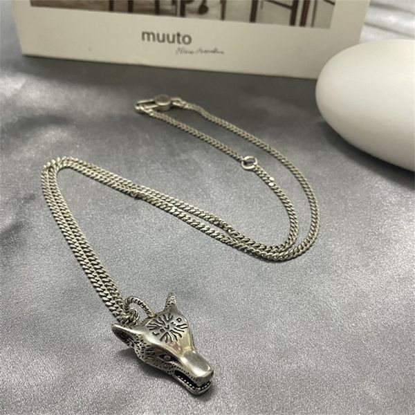 ancient made old box wolf head pendant lovers chain sweater clavicle chain pendant, Silver
ancient made old box wolf head pendant lovers chain sweater clavicle chain pendant, Silver