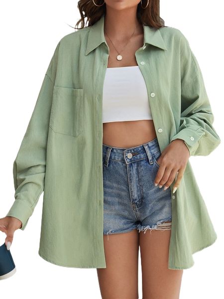 patched pocket drop shoulder shirt n2jj#, White
patched pocket drop shoulder shirt n2jj#, White