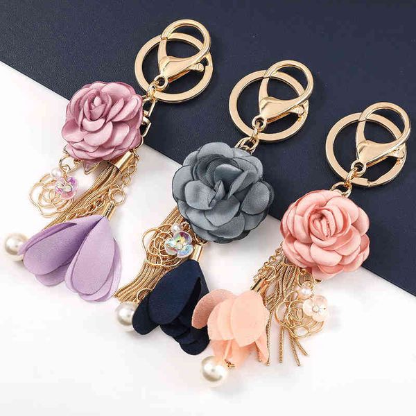 fashion metal fabric flower imitation pearl keychain female car key ring backpack pendant campus accessories aa220318, Silver
fashion metal fabric flower imitation pearl keychain female car key ring backpack pendant campus accessories aa220318, Silver