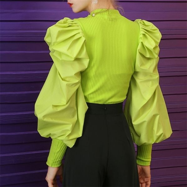 twotwinstyle white patchwork knitted ruched women' sweater o neck puff sleeve pullover female streetwear autumn fashion 201203, White;black
twotwinstyle white patchwork knitted ruched women' sweater o neck puff sleeve pullover female streetwear autumn fashion 201203, White;black