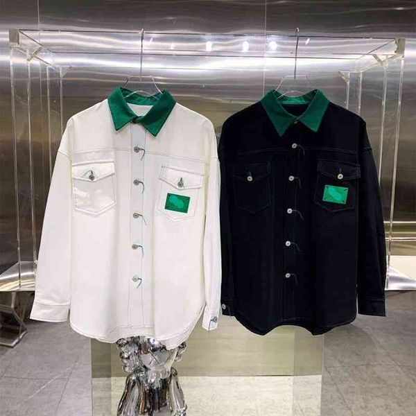 bv green element pointed collar work shirt bottega 2022 venet high street fashion brand letter leather pocket long sleeve coat, White;black
bv green element pointed collar work shirt bottega 2022 venet high street fashion brand letter leather pocket long sleeve coat, White;black