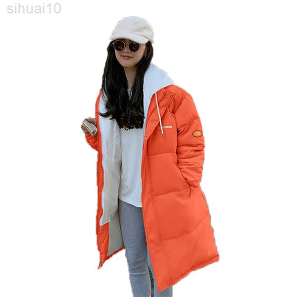 new autumn winter down cotton coat korean version loose yellow pink green fashion hooded long parkas jacket l220730, Black
new autumn winter down cotton coat korean version loose yellow pink green fashion hooded long parkas jacket l220730, Black