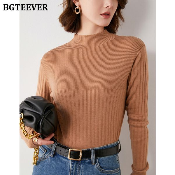 casual slim half high collar women knitted sweaters autumn winter long sleeve female stretched skinny jumpers 2021, White;black
casual slim half high collar women knitted sweaters autumn winter long sleeve female stretched skinny jumpers 2021, White;black