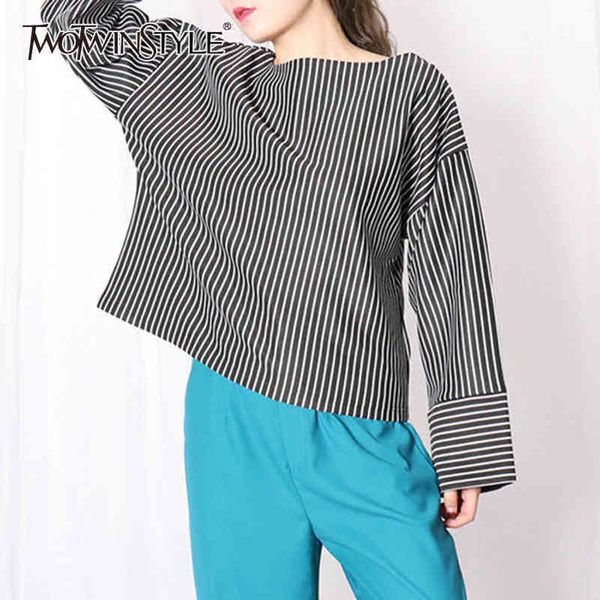 twowinsyle striped loose shirt for women o neck long sleeve casual shirts female spring fashionable clothing ide 210423, White
twowinsyle striped loose shirt for women o neck long sleeve casual shirts female spring fashionable clothing ide 210423, White