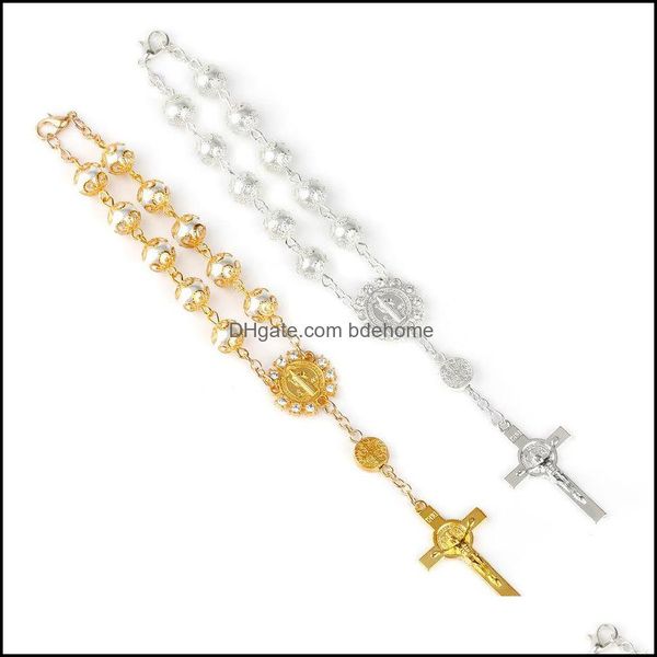 charm bracelets jewelry classic religious rosary bracelet jesus cross pendants bangle for women imitation pear dh5yy, Golden;silver
charm bracelets jewelry classic religious rosary bracelet jesus cross pendants bangle for women imitation pear dh5yy, Golden;silver