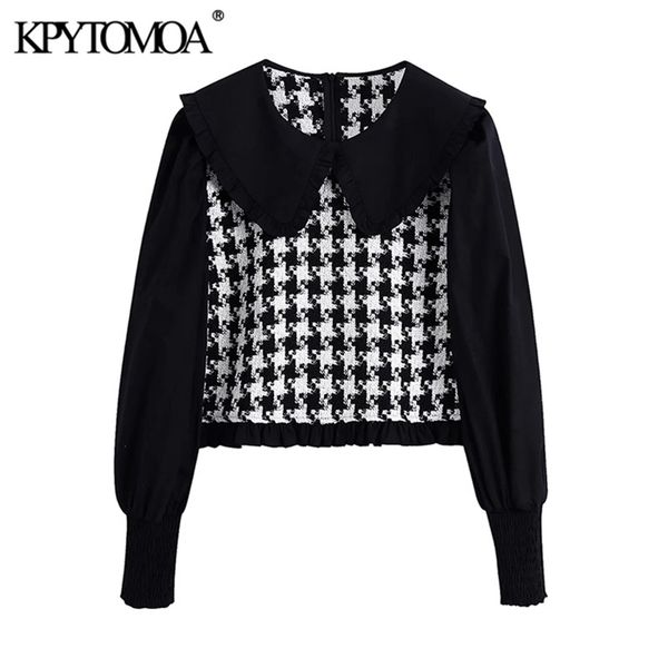 kpytomoa women fashion patchwork ruffled blouses vintage peter pan collar long sleeve back zipper female shirts chic 210412, White
kpytomoa women fashion patchwork ruffled blouses vintage peter pan collar long sleeve back zipper female shirts chic 210412, White