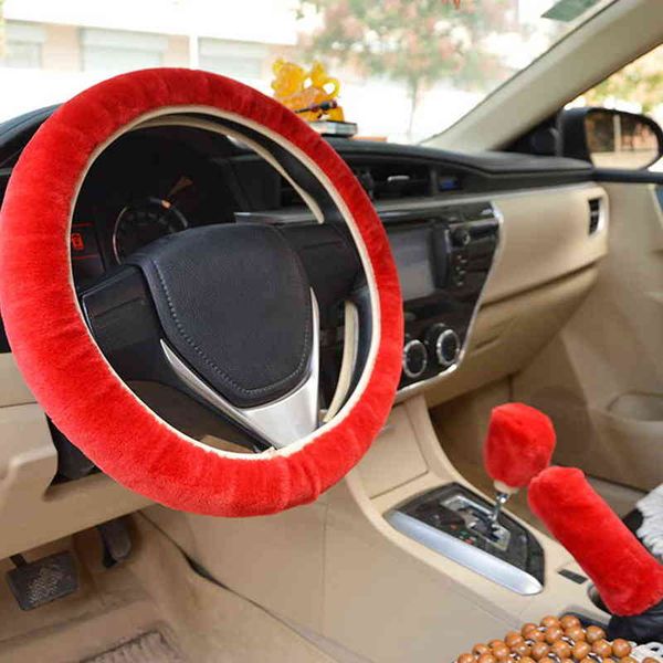 1pc 3pcs/set steering wheel cover winter warm soft plush fluffy steering wheel cover with slever + hand brake covers y220422
1pc 3pcs/set steering wheel cover winter warm soft plush fluffy steering wheel cover with slever + hand brake covers y220422