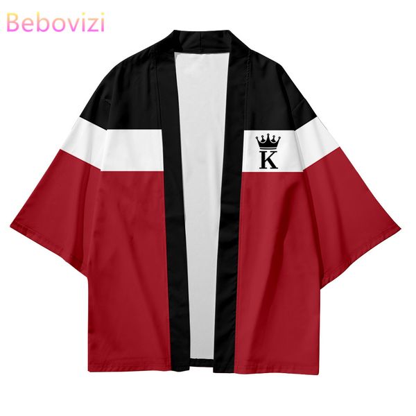 2022 plus size fashion striped poker beach japanese style kimono streetwear men women cardigan haori yukata robe clothes, Red
2022 plus size fashion striped poker beach japanese style kimono streetwear men women cardigan haori yukata robe clothes, Red