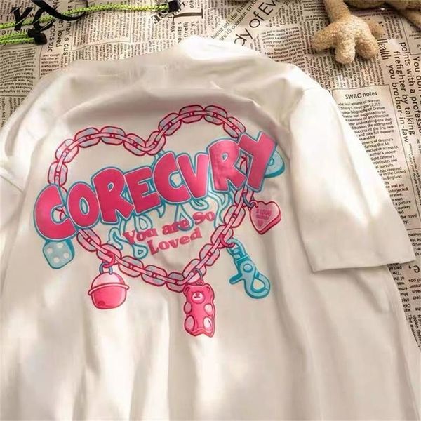 harajuku t shirt aesthetic gothic punk cartoon short sleeve love print women summer fashion street clothes female tees bf 220708, White
harajuku t shirt aesthetic gothic punk cartoon short sleeve love print women summer fashion street clothes female tees bf 220708, White