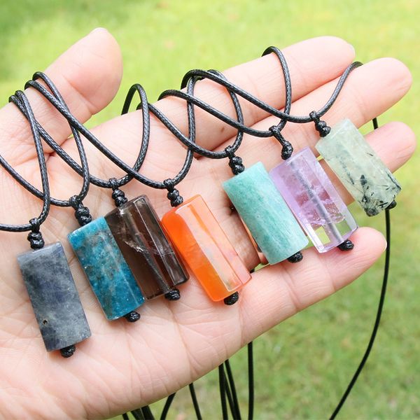 natural crystal stone slice flat strip necklace amethyst turquoise red agate amazonite pendant rope necklace for women men jewelry gifts, Silver
natural crystal stone slice flat strip necklace amethyst turquoise red agate amazonite pendant rope necklace for women men jewelry gifts, Silver