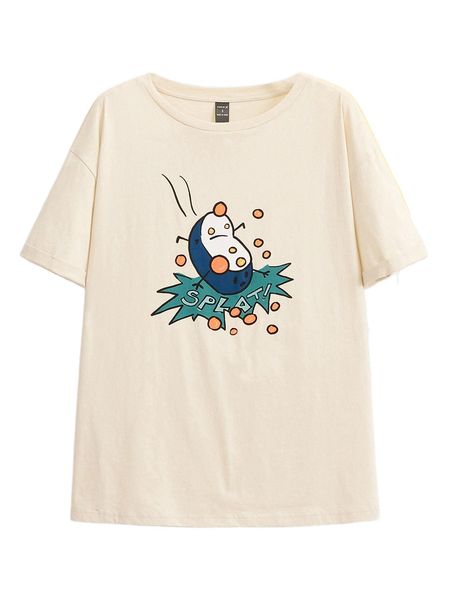 x mikepop letter & cartoon graphic tee w8fs#, White