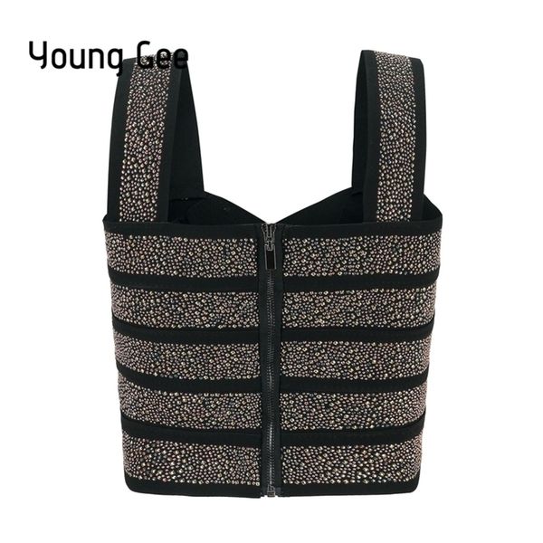young gee punk style short glitter sequin bustier women bralette bandage crop femme elastic tube camisoles mujer y200326, White
young gee punk style short glitter sequin bustier women bralette bandage crop femme elastic tube camisoles mujer y200326, White