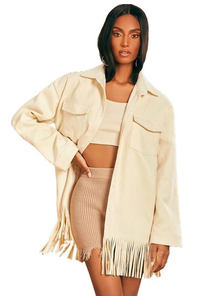 x penelope ping flap pocket drop shoulder fringe hem overcoat a4wd#, Black
x penelope ping flap pocket drop shoulder fringe hem overcoat a4wd#, Black