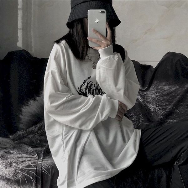 bottoming shirt equipped with female autumn korean ins retro printing wild loose bf round neck longsleeved tshirt white 210317
bottoming shirt equipped with female autumn korean ins retro printing wild loose bf round neck longsleeved tshirt white 210317
