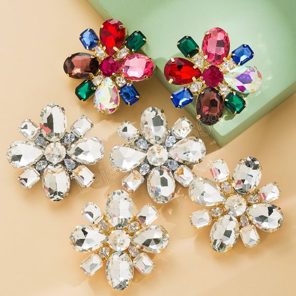 colorful crystal flower stud earrings for woman geometric gemstone statement earrings girls jewelry, Golden;silver
colorful crystal flower stud earrings for woman geometric gemstone statement earrings girls jewelry, Golden;silver