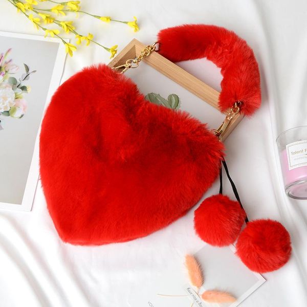 evening bags soft plush women's heart shaped shoulder bag cute female clutch purse handbags faux fur winter love chain messenger
evening bags soft plush women's heart shaped shoulder bag cute female clutch purse handbags faux fur winter love chain messenger