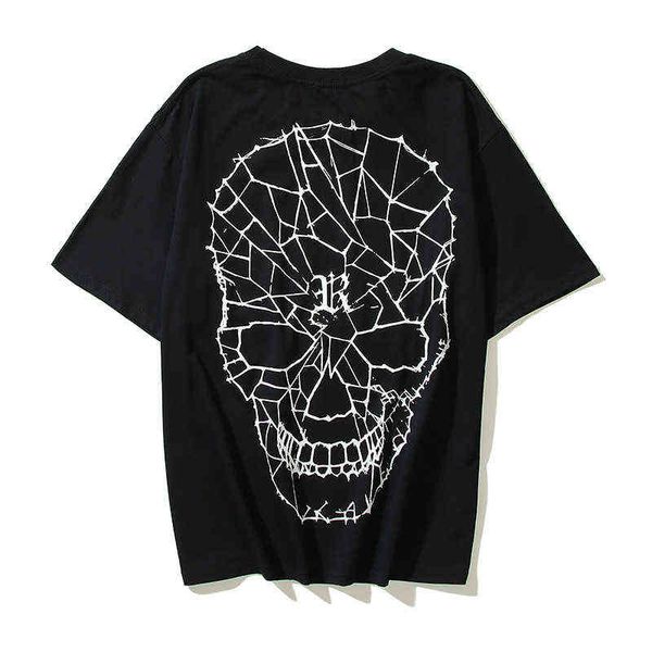 skeleton large r print trend short sleeve american loose t-shirt, White;black
skeleton large r print trend short sleeve american loose t-shirt, White;black