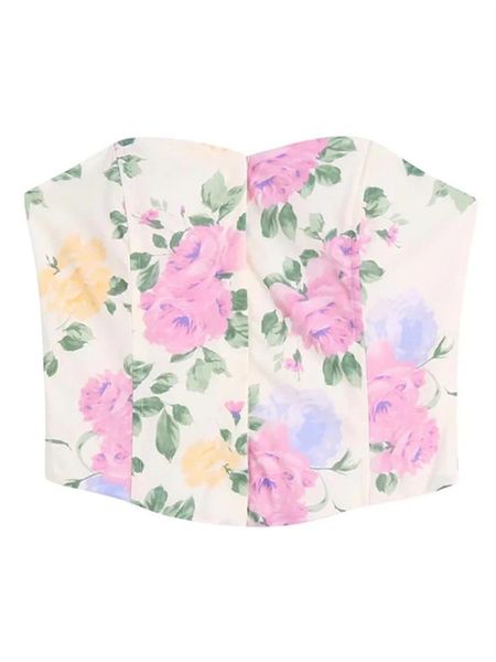 women's tanks & camis floral crop female sleeveless corset summer backless women printed tube off shoulder tank women', White
women's tanks & camis floral crop female sleeveless corset summer backless women printed tube off shoulder tank women', White