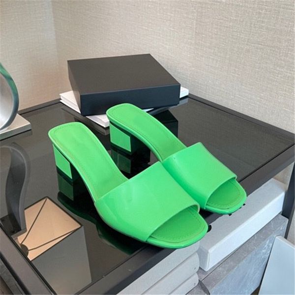 the latest ladies fashion simple slippers mirror patent leather sandals for holiday travel medium heel casual shoes size 35-40, Black
the latest ladies fashion simple slippers mirror patent leather sandals for holiday travel medium heel casual shoes size 35-40, Black