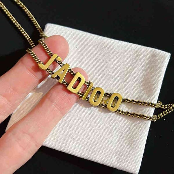 fine jewellery double-layer letter necklace vintage bronze temperament necklace jewelry, Black
fine jewellery double-layer letter necklace vintage bronze temperament necklace jewelry, Black