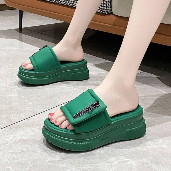 thick sole slippers female fashion all-match outside wear new summer comfortable leisure fairy wind shopping loose cake sandals, Black 
thick sole slippers female fashion all-match outside wear new summer comfortable leisure fairy wind shopping loose cake sandals, Black