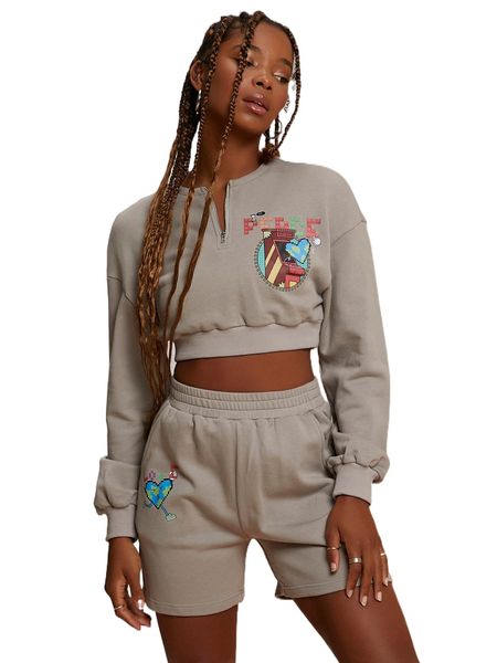 x penelope ping zipper half placket geo print pullover and shorts set 61ho#, White
x penelope ping zipper half placket geo print pullover and shorts set 61ho#, White