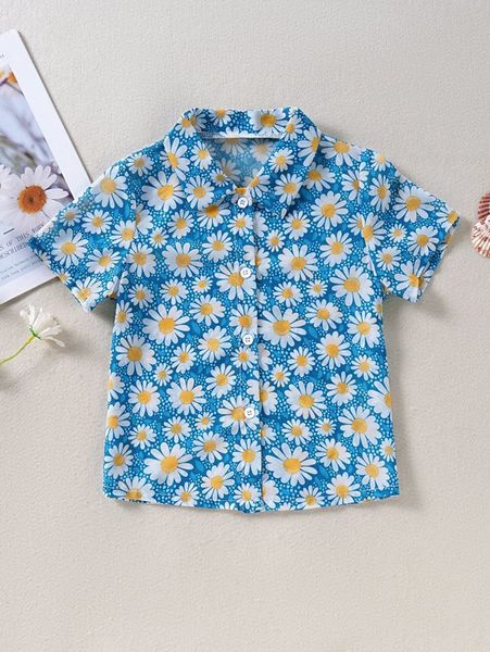 toddler girls allover daisy print button front shirt she, White;black
toddler girls allover daisy print button front shirt she, White;black