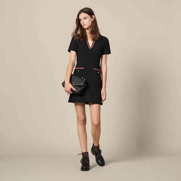 casual dresses patads french s family 19 autumn winter women's dress small fragrance v-neck contrast, Black;gray
casual dresses patads french s family 19 autumn winter women's dress small fragrance v-neck contrast, Black;gray