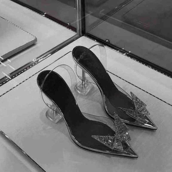 sandals 2022 new diamond bowknot women's pvc transparent pointed hollow high heel 220704, Black
sandals 2022 new diamond bowknot women's pvc transparent pointed hollow high heel 220704, Black