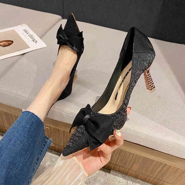 sandals high heels women's autumn pointed shallow mouth shoes sweet bow temperament ol korean thin heel 0ys5, Black
sandals high heels women's autumn pointed shallow mouth shoes sweet bow temperament ol korean thin heel 0ys5, Black
