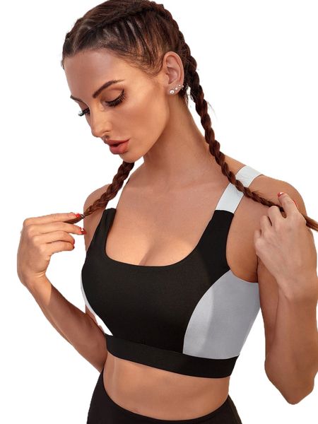 high stretch high support colorblock sports bra x0qe#, Gray 
high stretch high support colorblock sports bra x0qe#, Gray