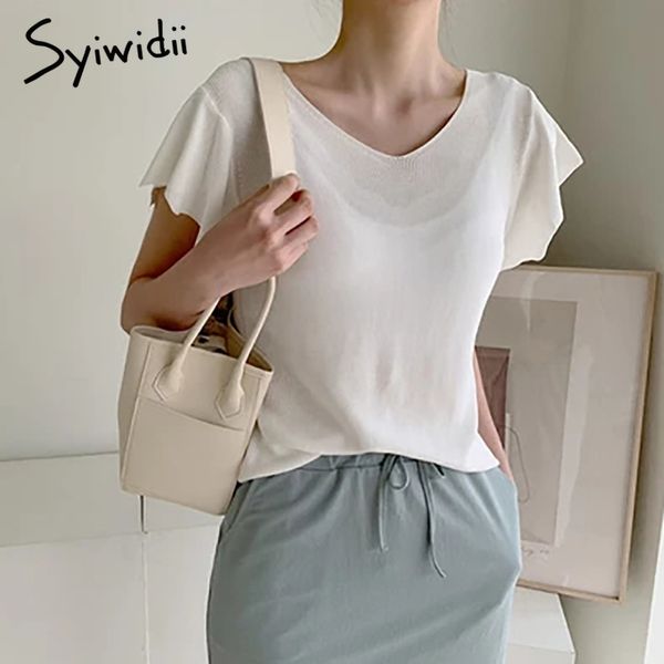 tshirts women butterfly short sleeve vneck thin casual soild clothes summer korean tees shirts 210415, White
tshirts women butterfly short sleeve vneck thin casual soild clothes summer korean tees shirts 210415, White