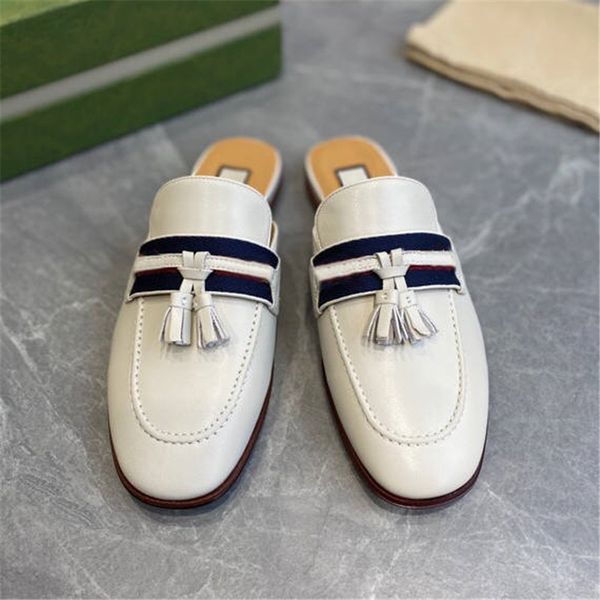 retro chic slipper women bright leather tassel slippers fashion contrast color half slippers size, Black
retro chic slipper women bright leather tassel slippers fashion contrast color half slippers size, Black