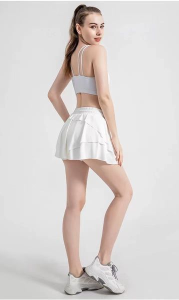 2022 yoga shorts skirt pants women's yoga fitness quick drying beautiful pocket, White;black