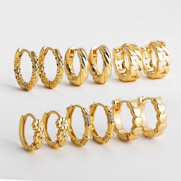 gold bamboo flower heart tiny huggie hoop earring set for women punk twisted cuban chain ear buckle cartilage party gift 220716, Golden;silver
gold bamboo flower heart tiny huggie hoop earring set for women punk twisted cuban chain ear buckle cartilage party gift 220716, Golden;silver