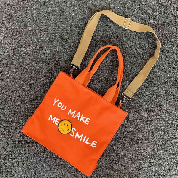 canvas tote bag women designer handbag 2021 girl shopper fashion casual korean style cute smiley letters printing crossbody bags
canvas tote bag women designer handbag 2021 girl shopper fashion casual korean style cute smiley letters printing crossbody bags